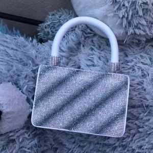 Small white and sliver purse